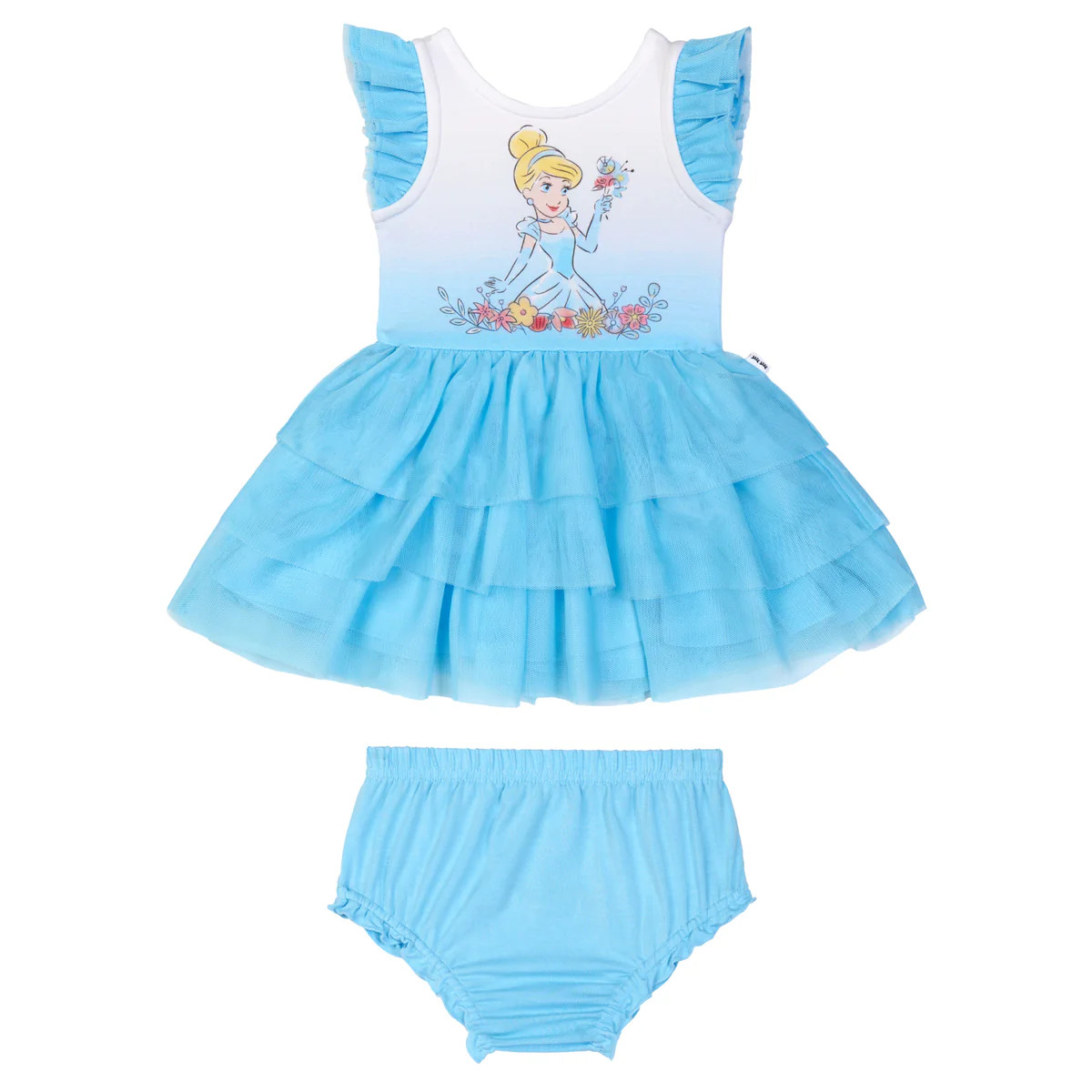 Disney Cinderella Flutter Tiered Tutu Dress with Bloomer | Little Sleepies
