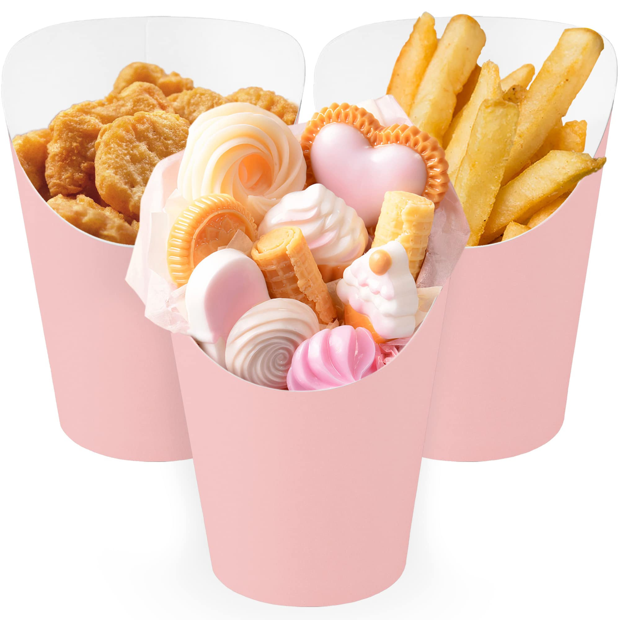 CUSINIUM 14 oz 50-Pack Pink French Fry Cups - Charcuterie Cups Disposable | Amazon (US)
