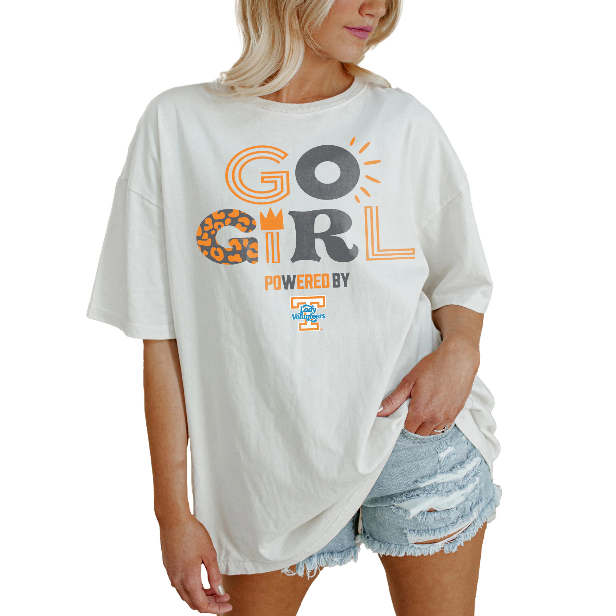 Tennessee Volunteers Gameday Couture Women's PoweredBy Go Girl Oversized T-Shirt - White | Fanatics