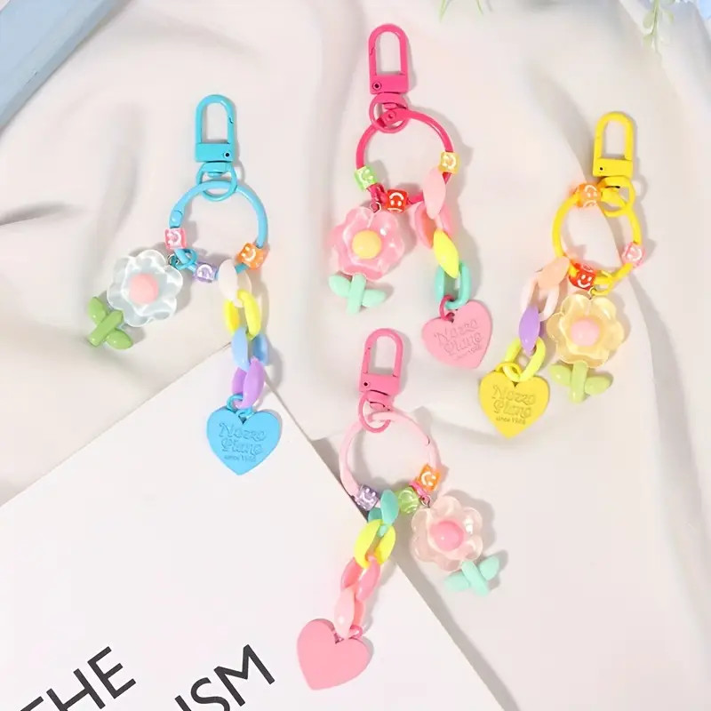 Cute Flower Series Keychain Candy Color Golden Alloy Car - Temu | Temu Affiliate Program