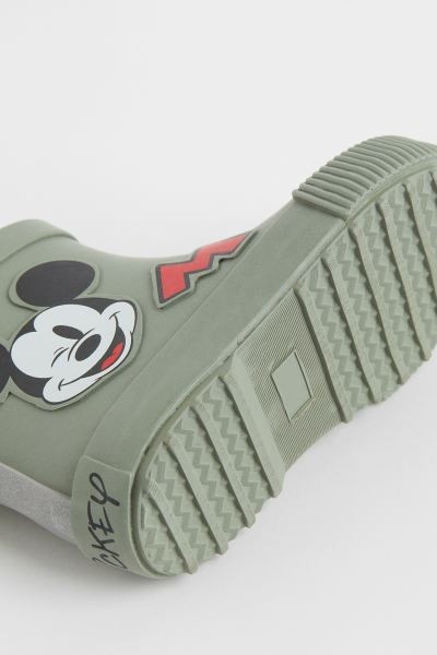 Rubber boots with reflective tape at back and a printed pattern. Loop at back to get boots on and... | H&M (US + CA)