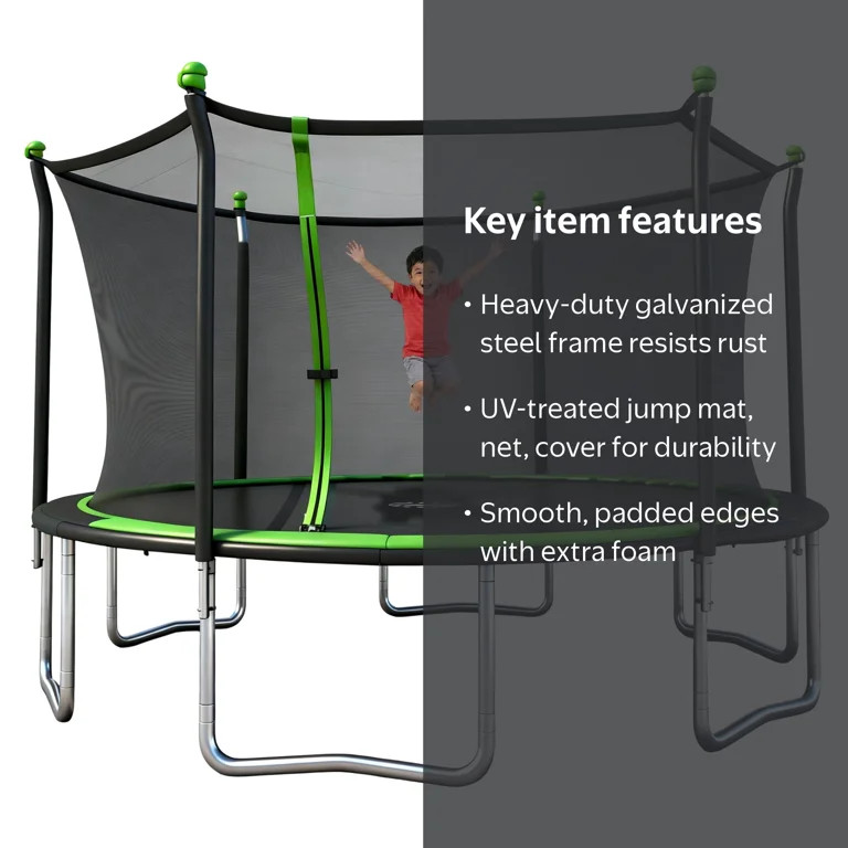 Sportspower BouncePro 14ft Trampoline Meets ASTM Safety Standards, Heavy-Duty Rust-Resistant Stee... | Walmart (US)