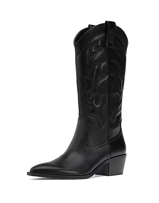 Stradivarius Western boots in black | ASOS (Global)