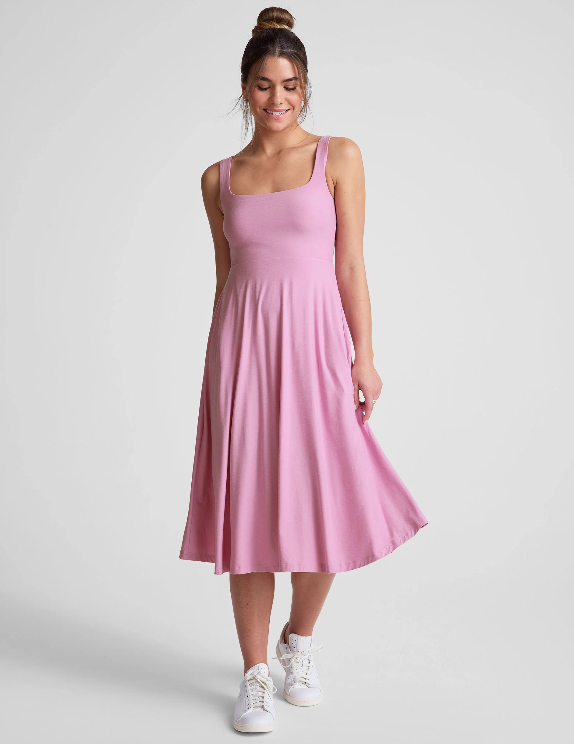 Featherweight At The Ready Square Neck Dress | Beyond Yoga | Beyond Yoga
