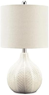 Signature Design by Ashley Rainermen Casual Ceramic Table Lamp, Transparent White Glaze Finish, D... | Amazon (US)