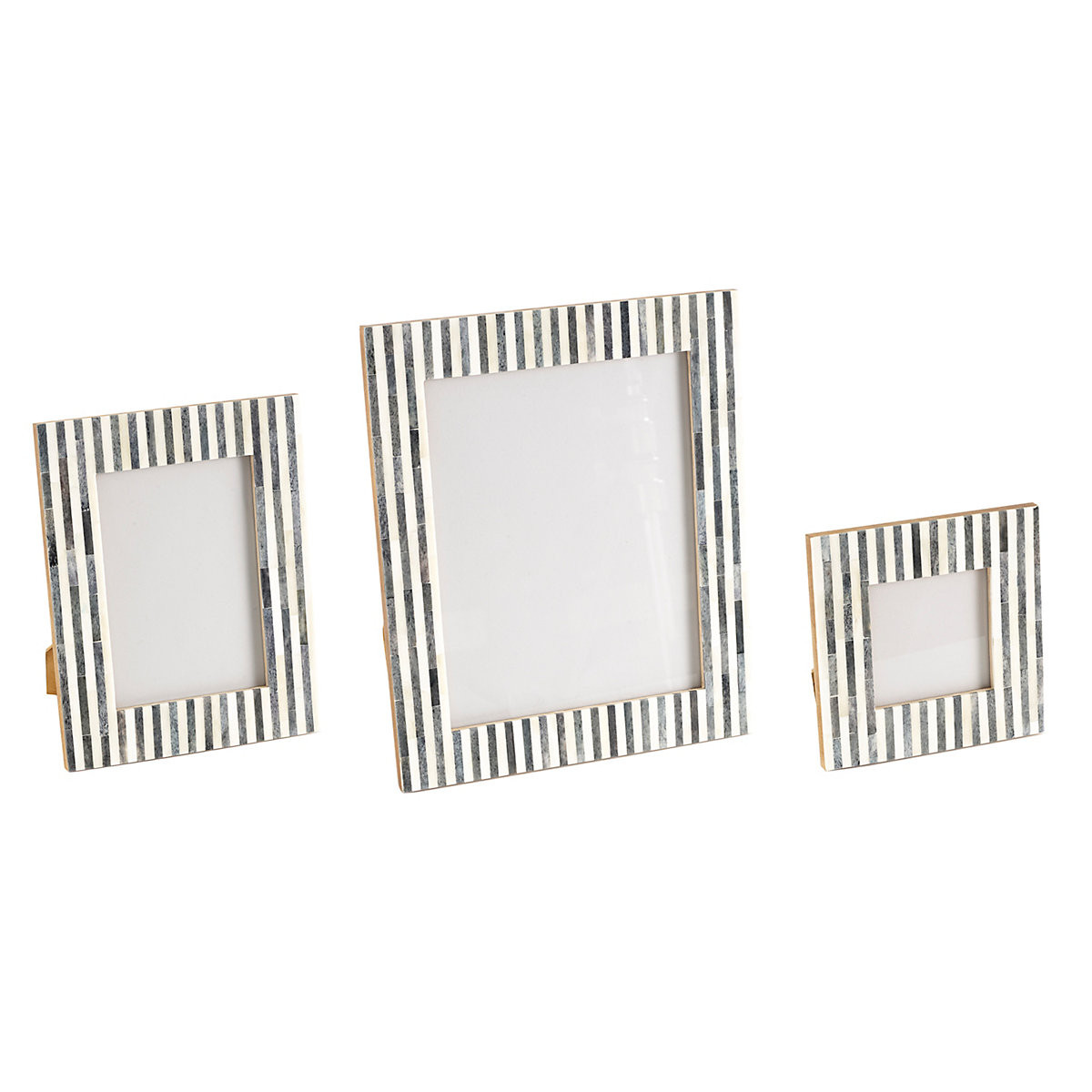 Grey Stripe Bone Inlay Picture Frame | Furniture | Annie Selke