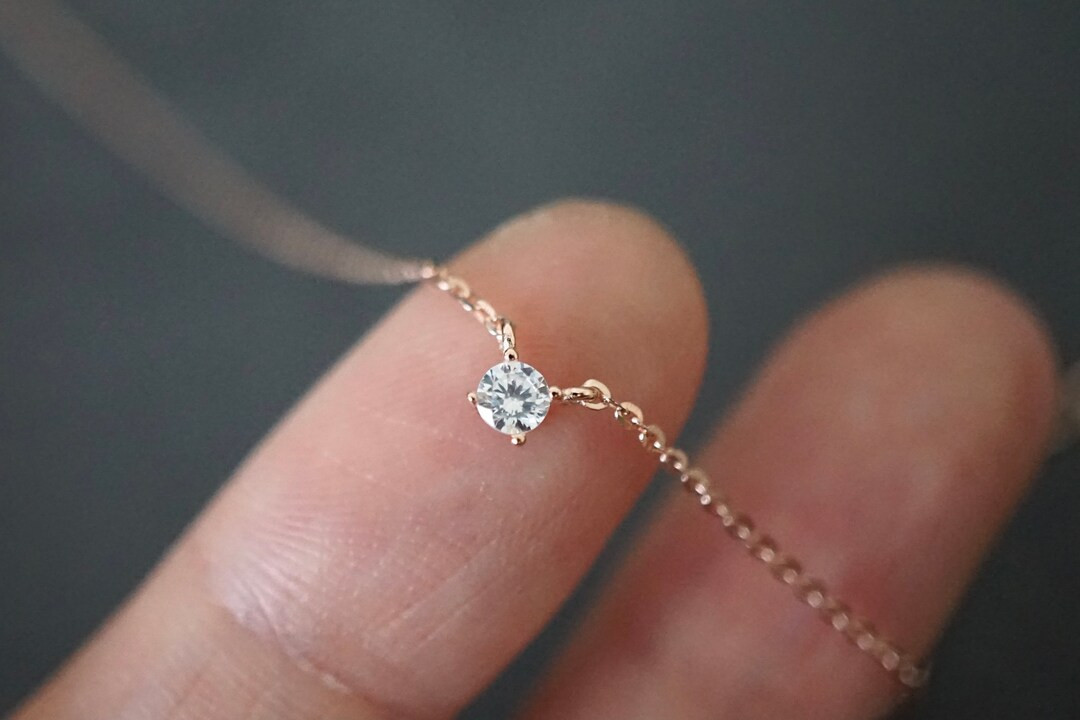 925 Sterling Silver With CZ Diamond Shape Necklace  3 Colours - Etsy UK | Etsy (UK)