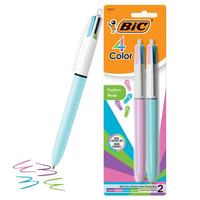 BiC 4 Color Pastel Ink and Barrels 2ct Blister | Target