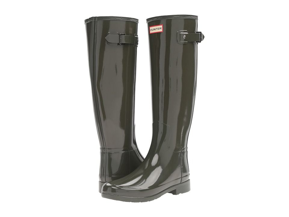 Hunter Original Refined Gloss Rain Boots (Dark Olive) Women's Rain Boots | Zappos