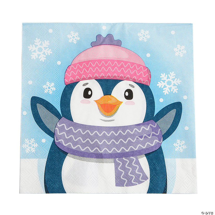 6 1/2" Winter Penguin Party Paper Luncheon Napkins - 16 Ct. | Oriental Trading Company