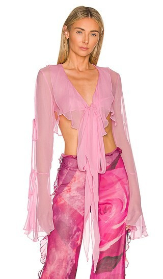 Chiffon Top in Baby Pink | Revolve Clothing (Global)