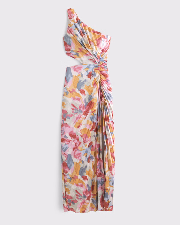 Women's The A&F Giselle Pleated One-Shoulder Cutout Maxi Dress | Women's Dresses & Jumpsuits | Ab... | Abercrombie & Fitch (US)