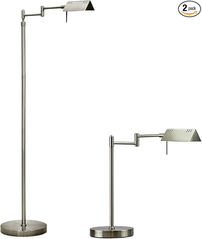 O'Bright LED Pharmacy Floor & Table Lamp Bundle, 12W LED, Full Range Dimming, 360 Degree Swing Ar... | Amazon (US)