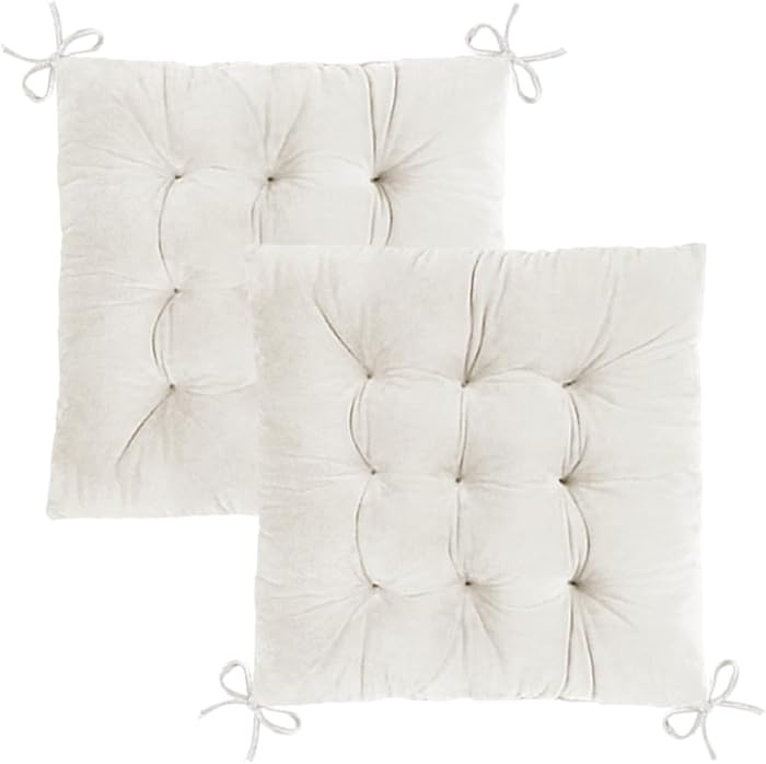 2 Pack Square Seat Cushions - Velvet & Slow-Rebound Foam Chair Pads Chair Pillow Cushion with Ant... | Amazon (US)