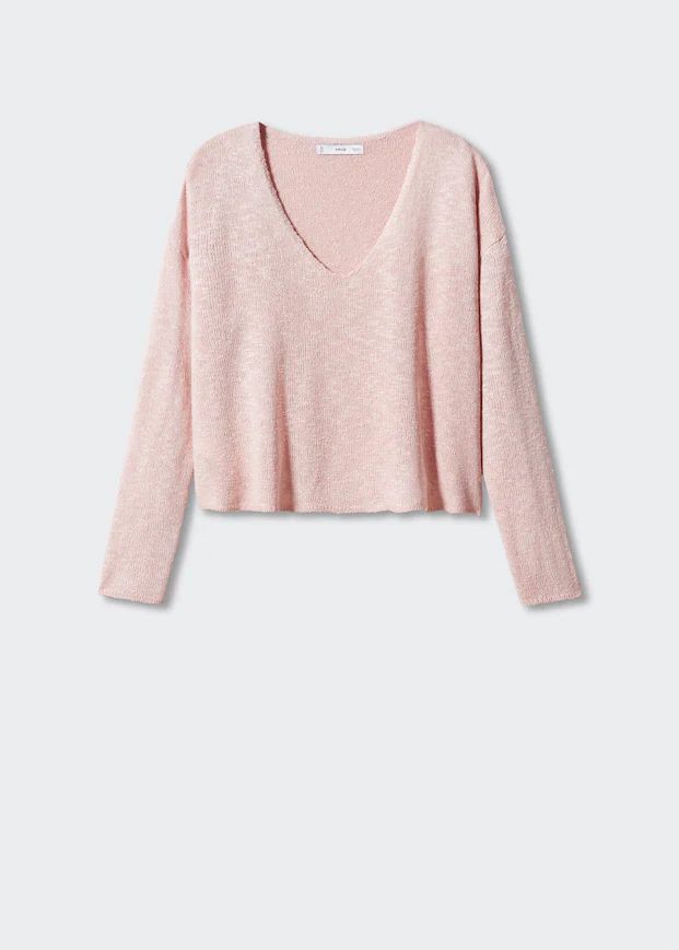 Low-cut neck sweater | MANGO (UK)
