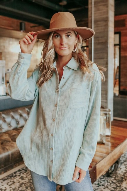 Sweet Adventure Button Down Crinkle Shirt | Magnolia Boutique
