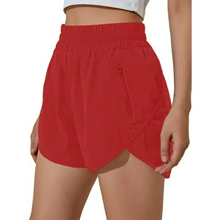 Women s Running Shorts Elastic High Waisted Shorts Pocket Sporty Workout Shorts Quick Dry Athletic Shorts Pants | Walmart (US)