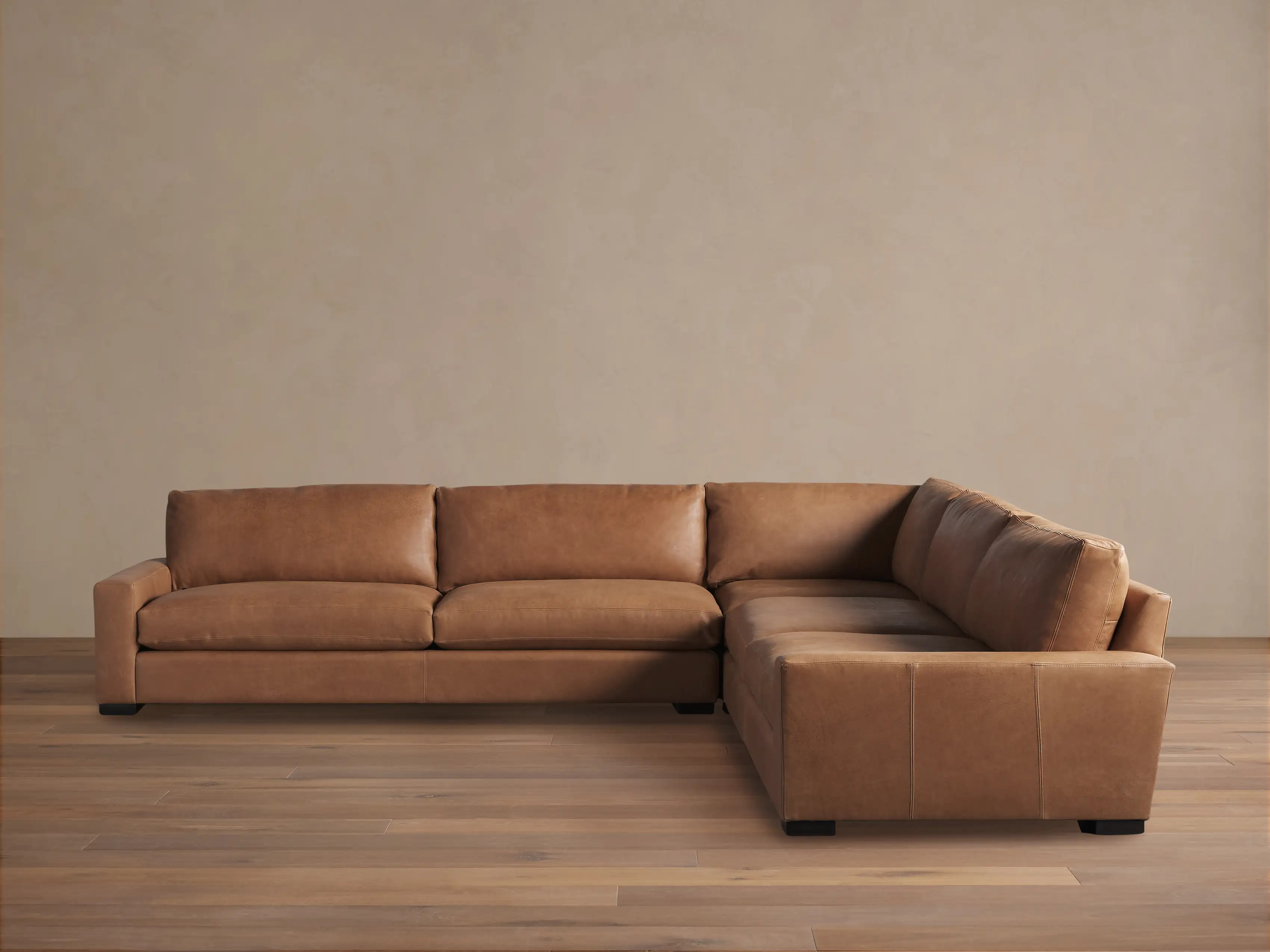 Remington Leather Three-Piece Corner Sectional | Arhaus