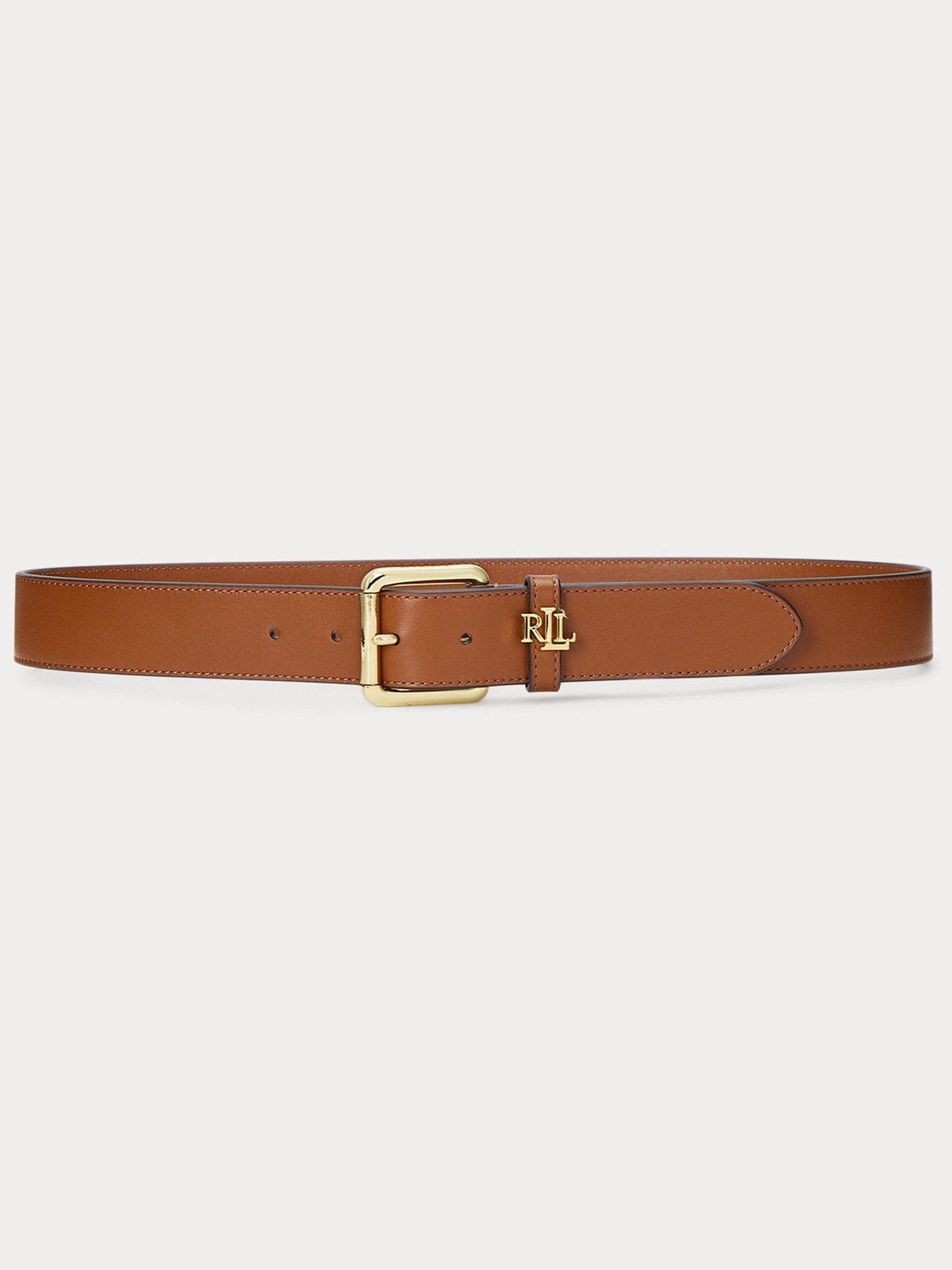Lauren Ralph Lauren Lauren Ralph Lauren Lauren Tan 3.2cm Logo-Keeper Leather Belt | Next US