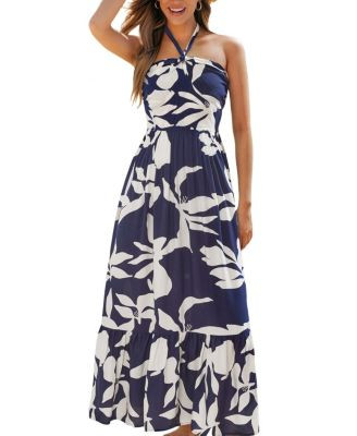 Cupshe Women's Halter Floral Print Maxi Beach Dress - Macy's | Macy's