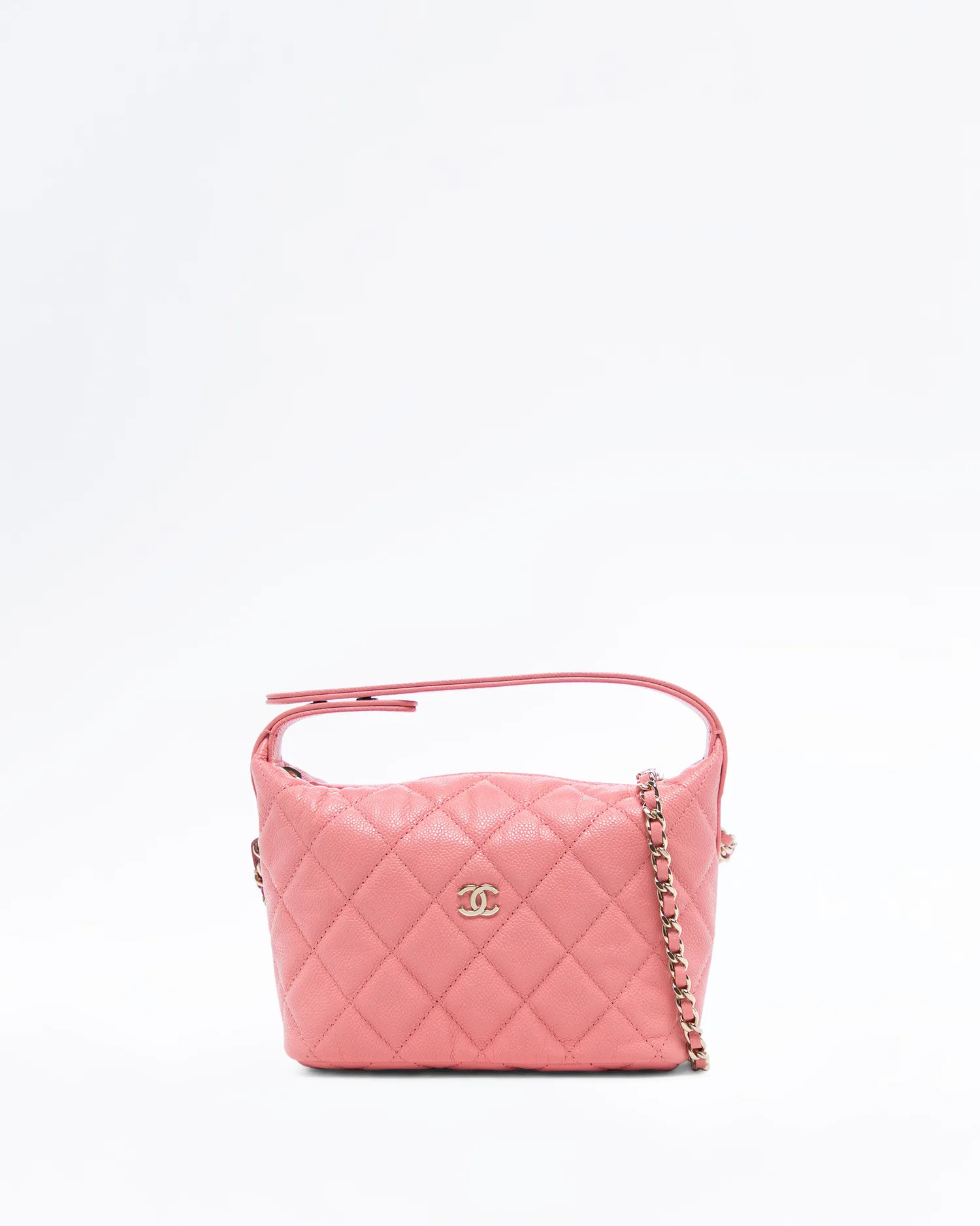 Caviar Quilted Hobo Clutch with Chain | Vivrelle