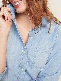 Relaxed Chambray Classic Shirt for Women | Old Navy (US)