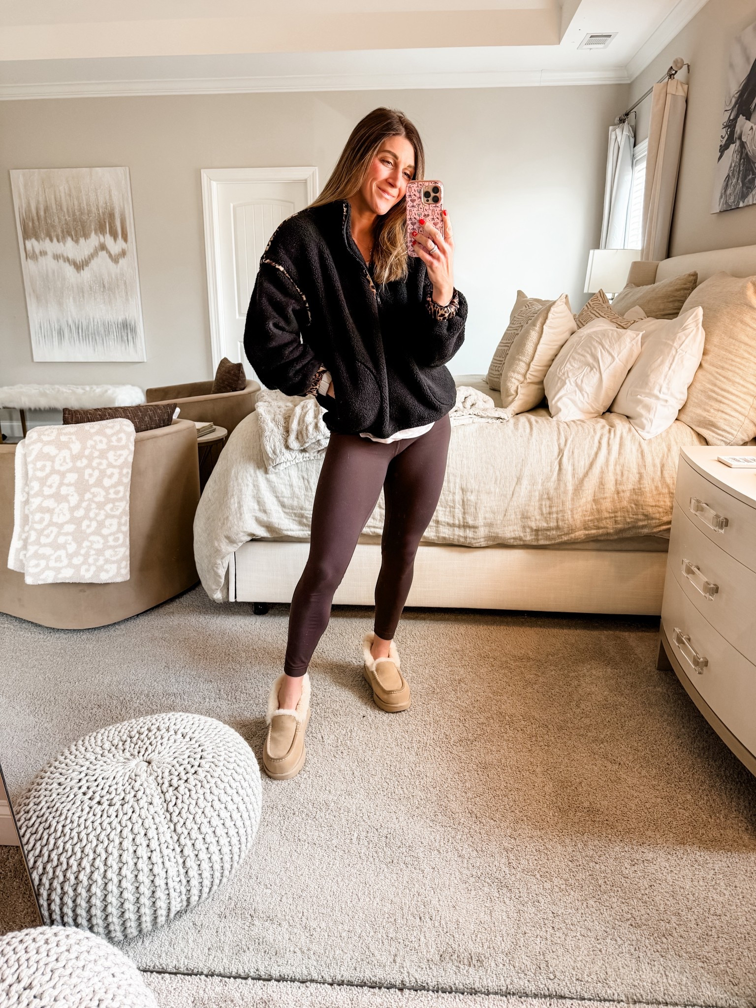 Shop outfit details here

Pullover: size medium. Comes in other colors but sizes are limited! 
Long sleeve tee: Lululemon size 6
Leggings: Lululemon aligns 25in size 6
Uggs: size 8 on sale

Linked necklace and loopy phone case too! (Code: watsonansley10 for 10% off Loopy)

Daily | style | comfy | fleece | pullover | zip up | cozy | cold weather | winter | fall | leopard | black | brown | leggings | aligns | tee | Uggs | mom | ootd | fashion | necklace | phone case 


#LTKmomlife #LTKootd #LTKdayinmylife