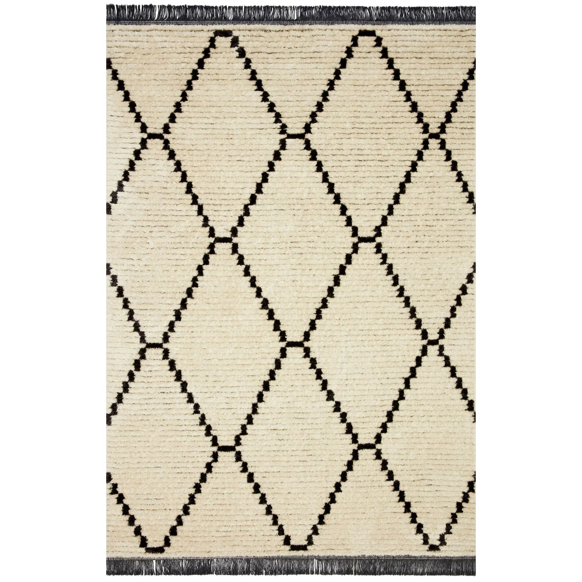 Chris Loves Julia x Loloi Alice Cream/Charcoal 6'-5" x 9'-2" Area Rug | Walmart (US)