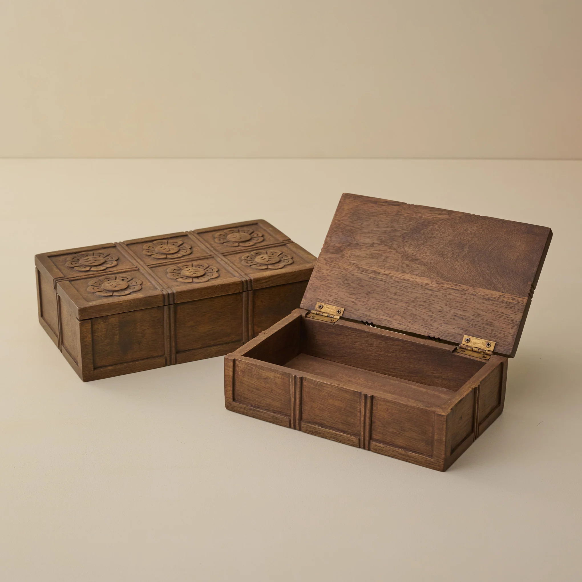Trina Carved Wood Box | Magnolia