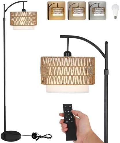 Arc Floor Lamp for Living Room with 3 Color Temperatures, Farmhouse Floor Lamps with Remote & Dim... | Amazon (CA)