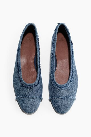 H & M - Frayed Cotton Ballet Flats - Denim Blue | H&M (US + CA)