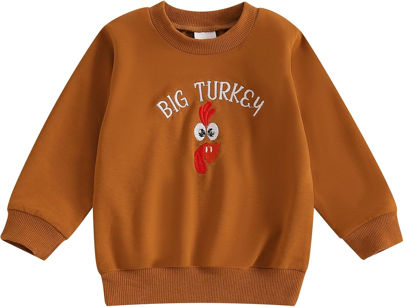 Kayotuas Toddler Thanksgiving Shirt Girl Boy Gobble Turkey Embroidery Letter Sweatshirt Long Slee... | Amazon (US)