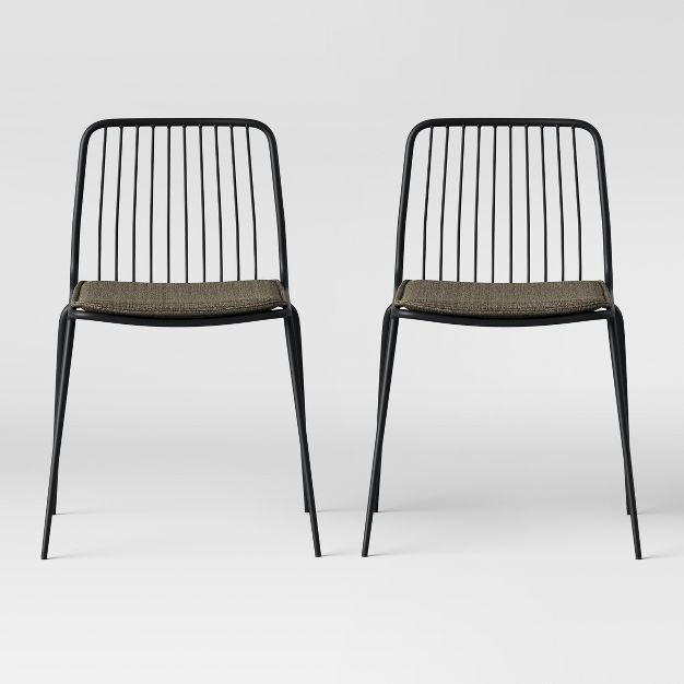 Set of 2 Sodra Rounded Seat Wire Dining Chair Black - Project 62™ | Target