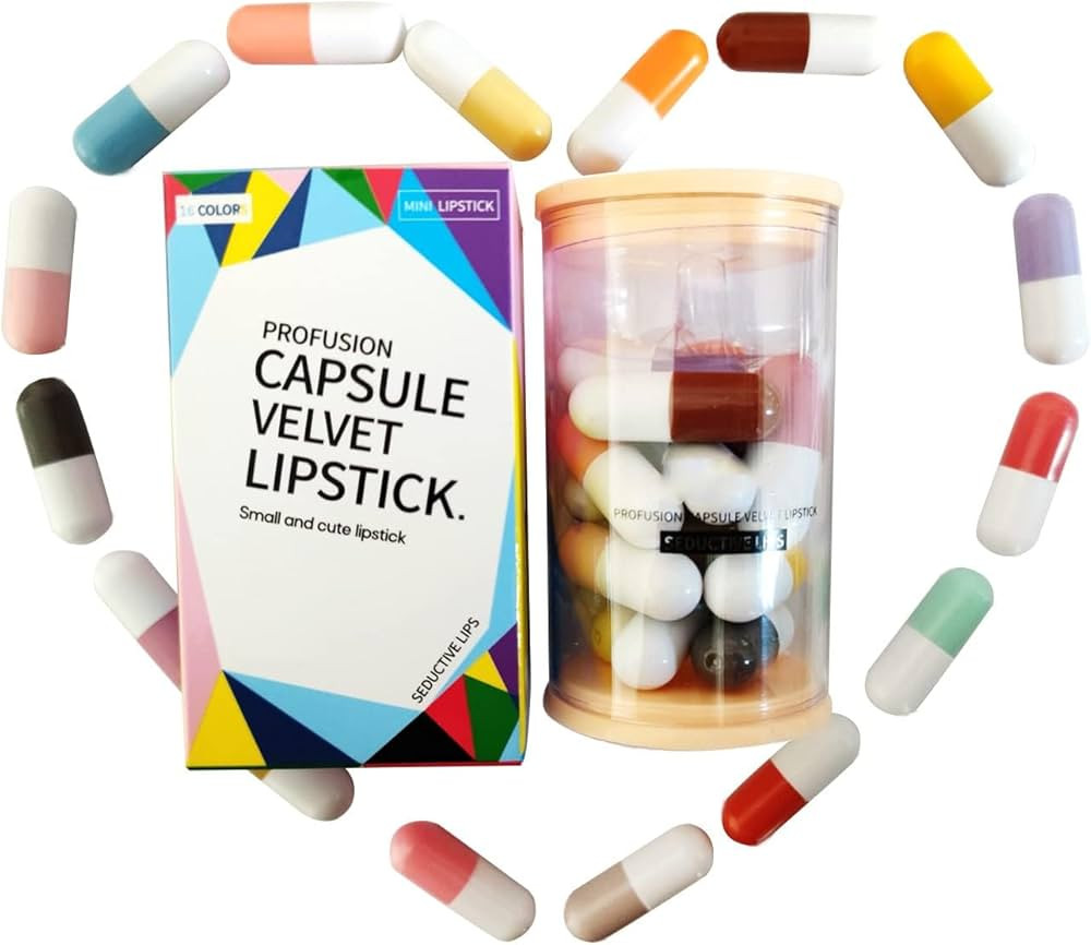 16 Color Mini Capsule Lipstick Set Mini Matte Lipstick Velvet Lipstick Set Nonstick Cup Easy To C... | Amazon (US)