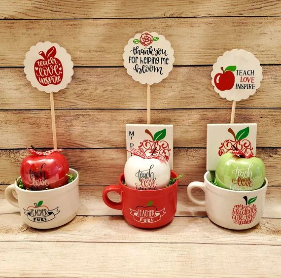 Teacher Gift Set Personalized Ceramic Apple Coffee Cup and | Etsy | Etsy (US)