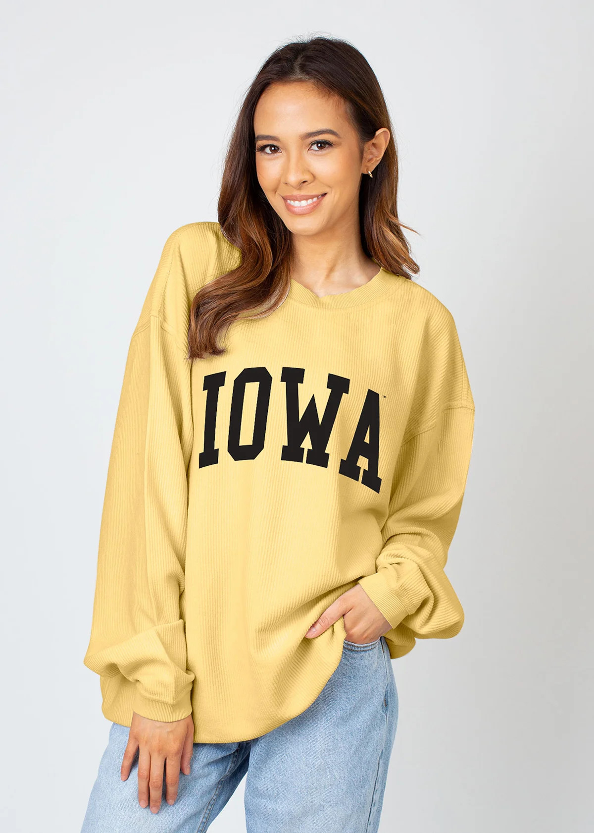 Women's Iowa Hawkeyes Corded Crew Sweatshirt | chicka-d | chicka-d