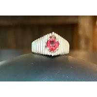 Pink Sapphire Ring, Sterling Silver, Sapphire Statement Ring For Women, Gift Her, Size 6.5 | Etsy (US)