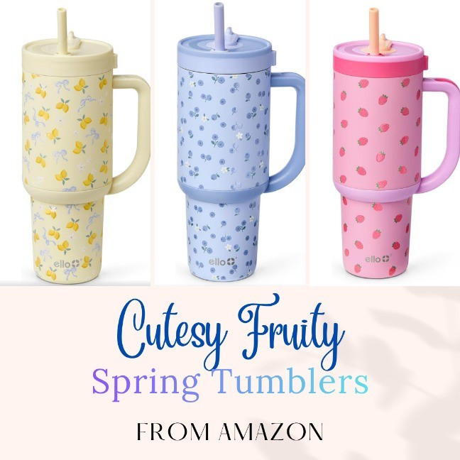 Love a good tumbler and these stainless steel options from Ello are perfect. The strawberry, lemon and blueberry designs are perfect for spring and summer 🥰#tumbler #spring #lemon #blueberry #strawberry

