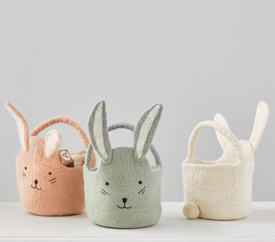 Felted Bunny Baby Easter Bucket | Pottery Barn (US)
