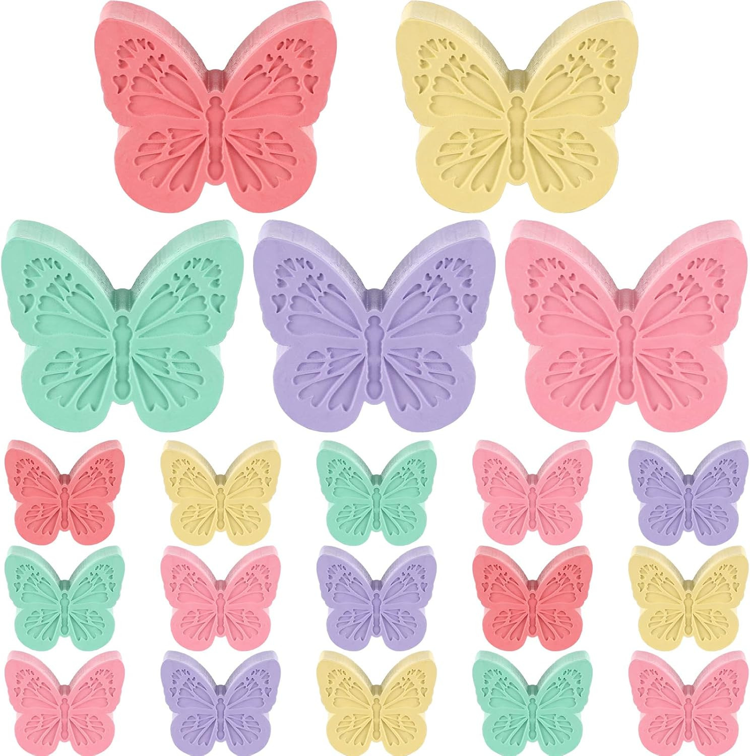 Spakon 20 Pcs Cute Butterfly Sidewalk Chalk Bright Colorful Chalk Set Washable Non Toxic Pastel P... | Amazon (US)