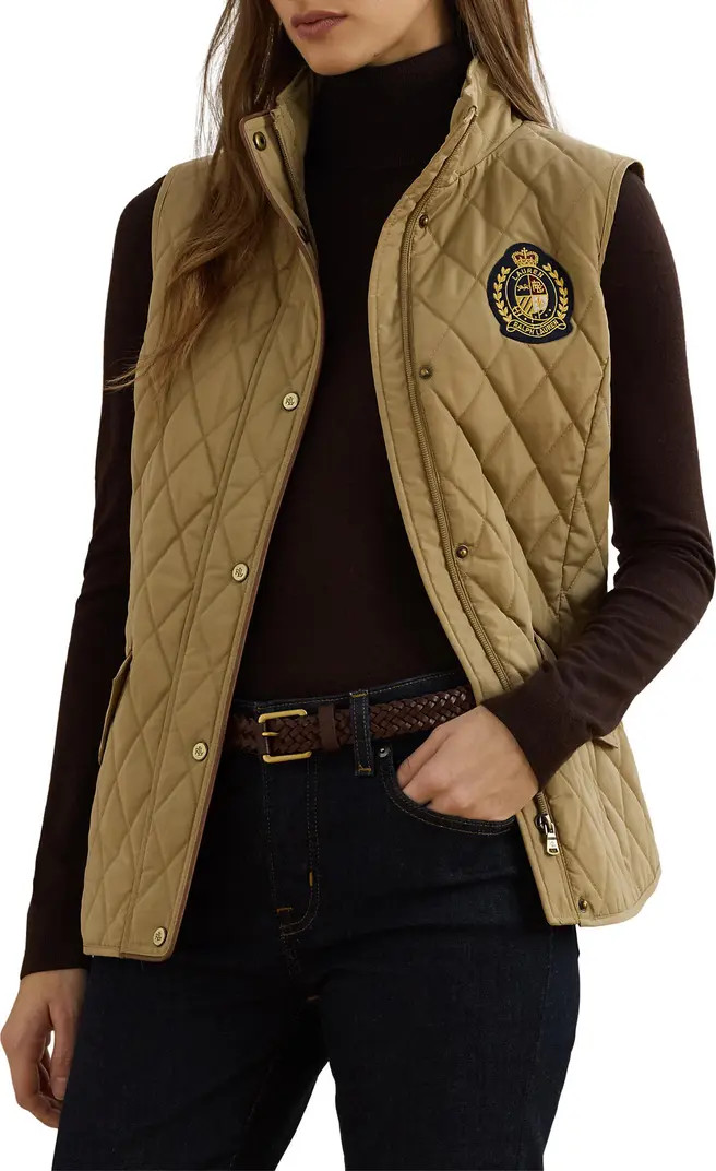 Crest Patch Diamond Quilted Vest | Nordstrom