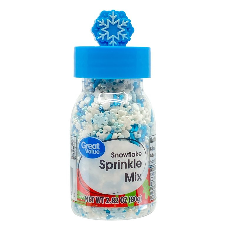 Great Value Blue and White Snowflake Dessert Sprinkles, 2.82 oz - Walmart.com | Walmart (US)