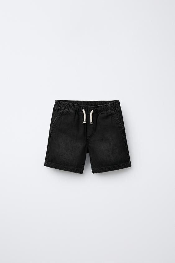 DENIM SHORTS WITH LABEL | Zara US