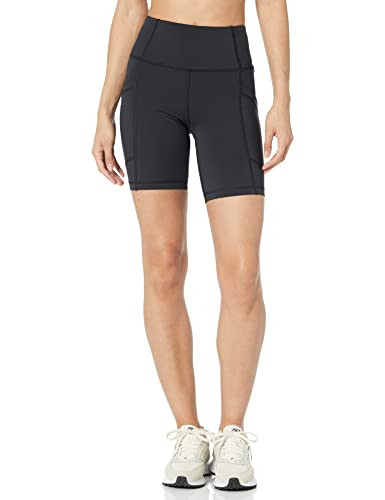 Amazon Essentials Women's High Waisted Active Sculpt Moisture-Wicking Biker Shorts with Pockets, Black, X-Small | Amazon (US)