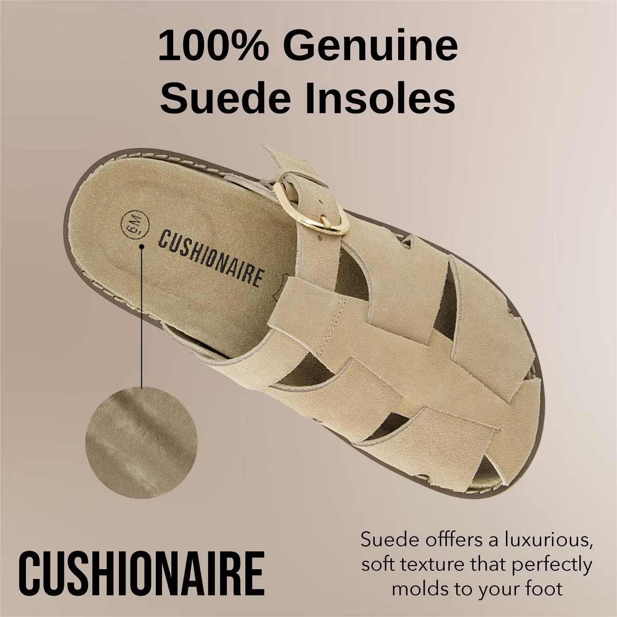CUSHIONAIRE Benson Genuine Suede Clogs for Women – Adjustable Buckle Sandal with Memory Foam | Target