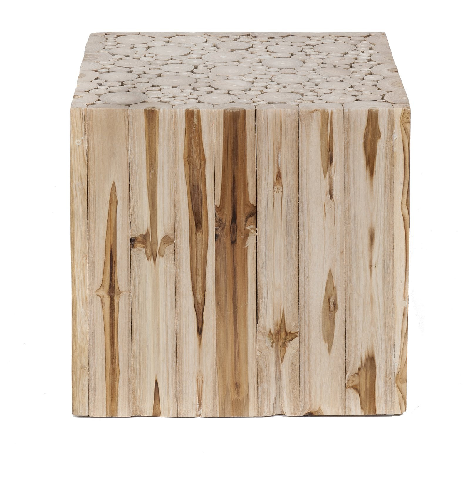 East at Main Vivienne Teak Branch Accent End Table Nightstand, 18x18x18, Brown | Amazon (US)