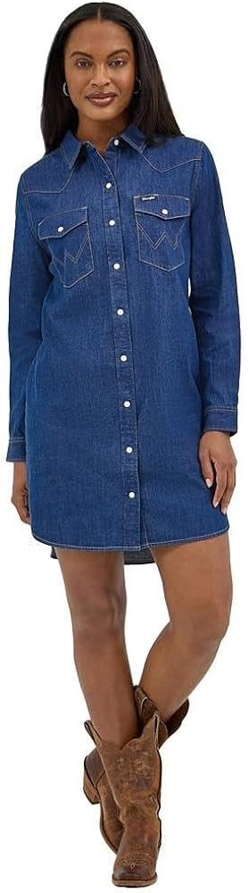 Wrangler Women's Denim Snap Dress | Amazon (US)