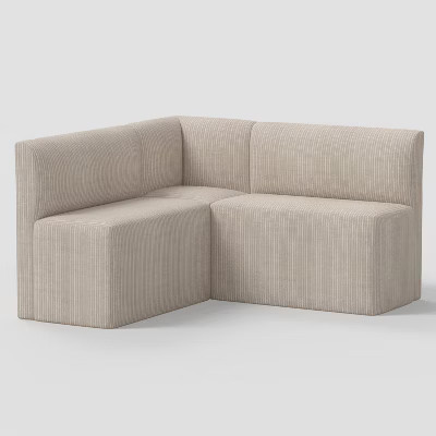 3pc Cora Dining Set with Chair and 2 Banquettes in Pinstripe Linen - Threshold™ | Target