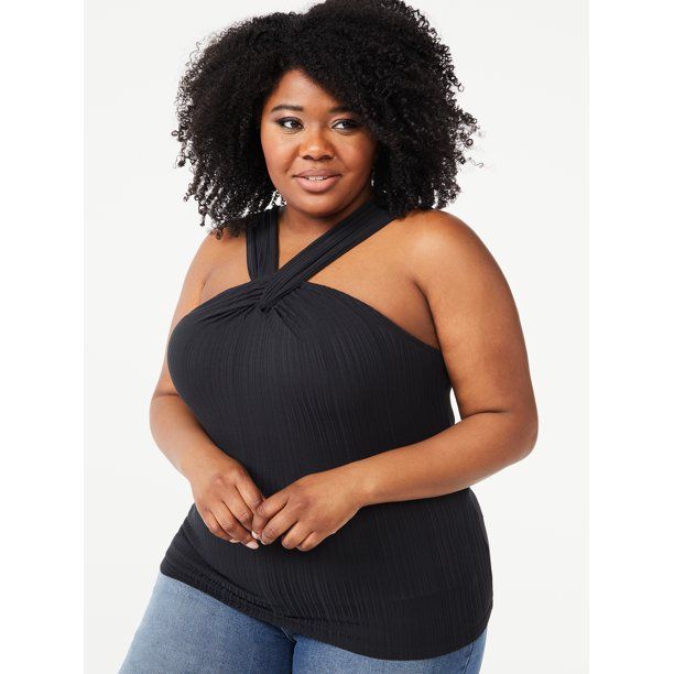 Sofia Jeans by Sofia Vergara Women's Plus Size Halter Neck Top - Walmart.com | Walmart (US)