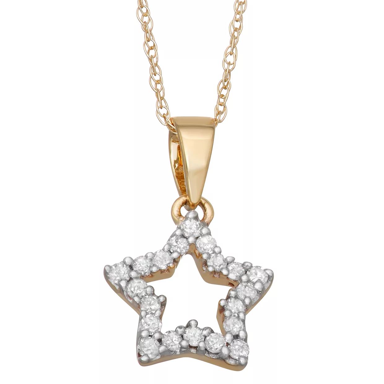 10k Gold White 1/6 Carat T.W. Diamond Star Pendant | Kohl's